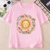 Boho Spiritual Sun TShirt Unisex Unisex Cute Bohemian Tee Mystic Moon Phase T Shirt Casual Round Neck Printed Cotton Short Sleeve