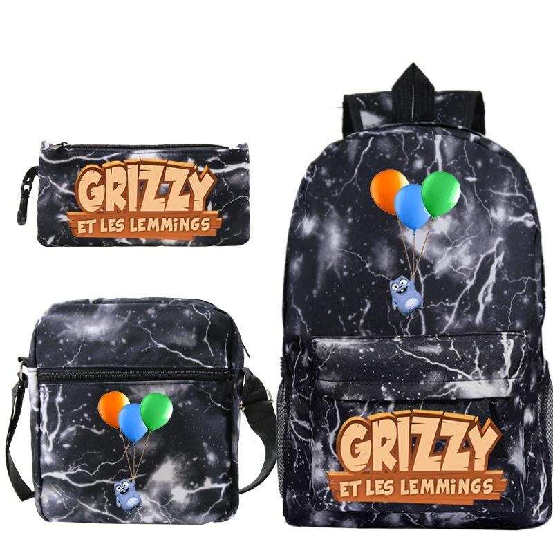 Schulrucksack mit großer Kapazität und Schultergurt; Schüler Drei-teiliges Federmäppchen-Set
