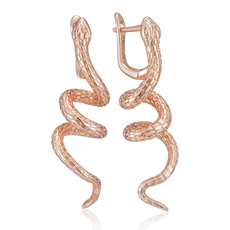 

Модные серьги-подвески в виде змеи из розового золота для женщин, уникальная бижутерия в стиле панк-рок, винтажная анималистичная бижутерия оптом