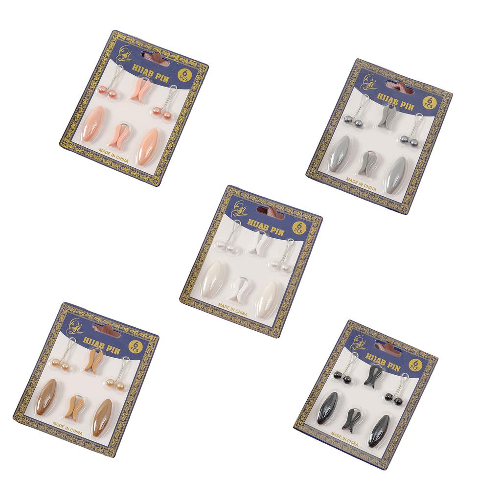 1Set Pearls Scarf Clip Muslim Women Shawl Clip Neckline Safety Pins Sweater Clip for Women Secure Stylish Scarf Holder