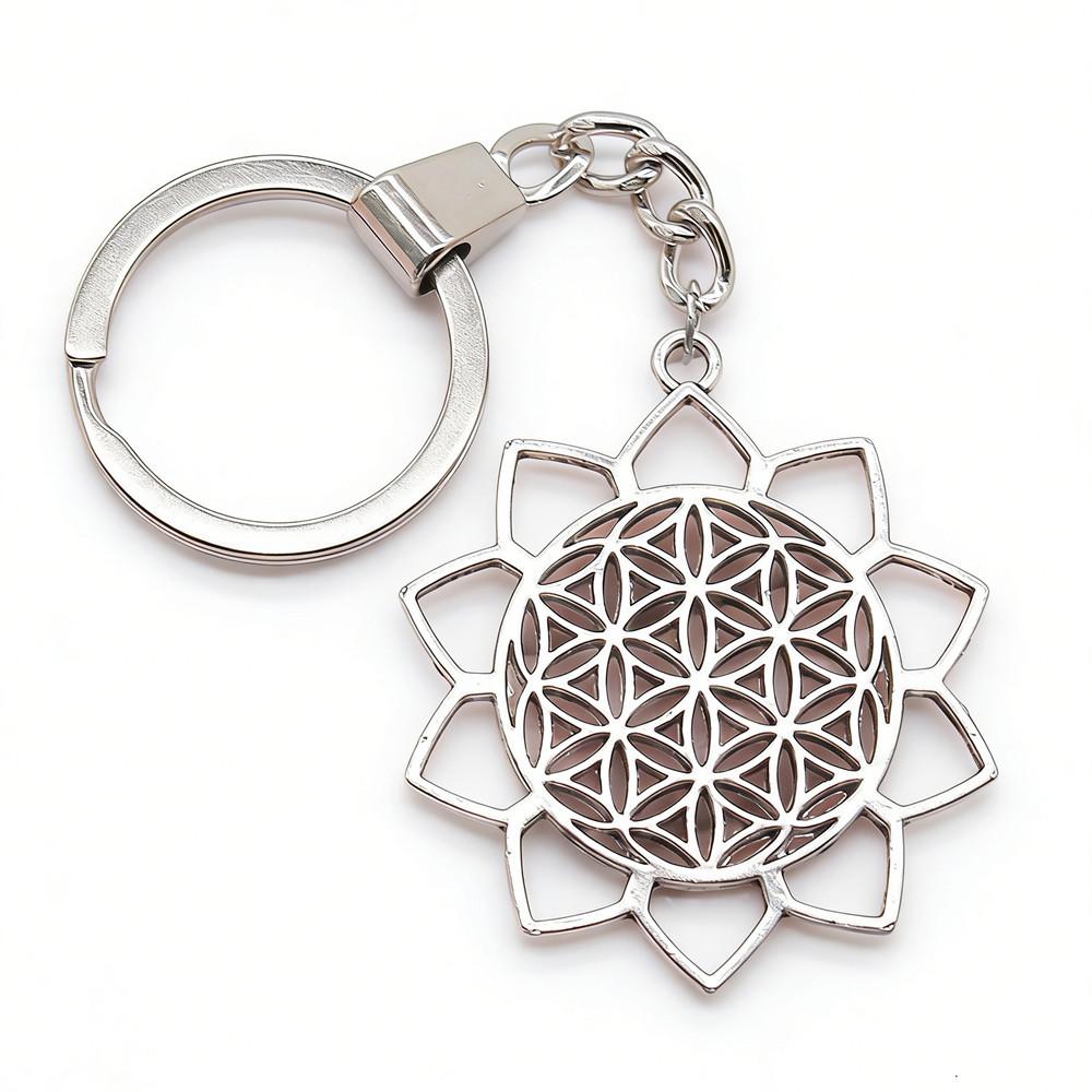 The Flower Of Life Keychain Craft Jewelry Victory Symbol Key Ring 30mm