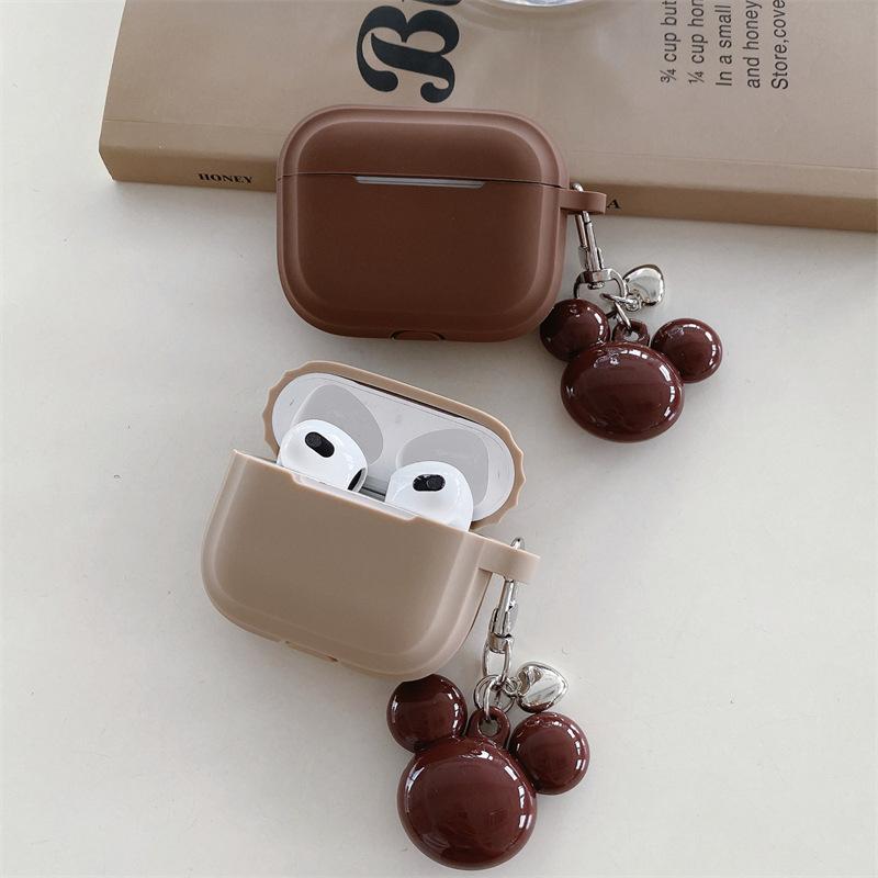 Simple solid color for AirPods 1 generation protective case second generation 1 generation pro1 apple bluetooth headset case cartoon woman