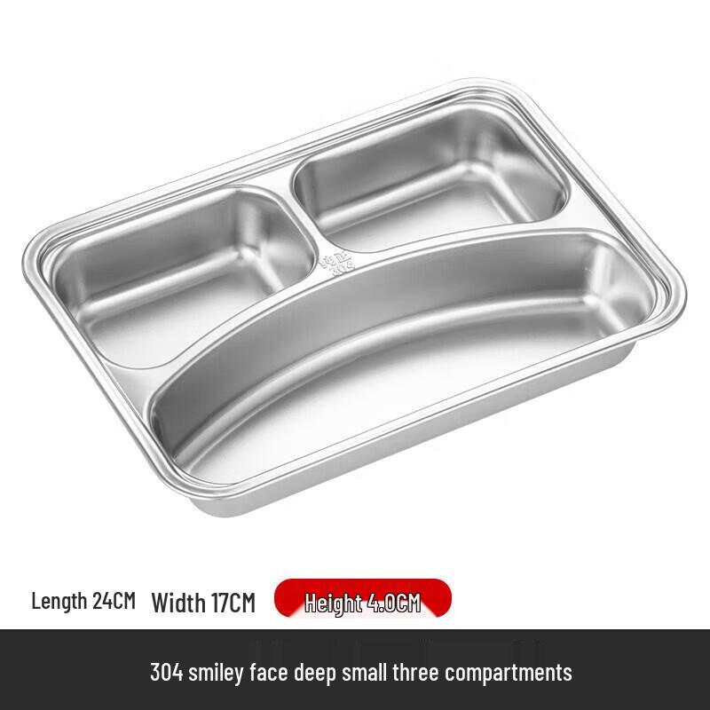304 Stainless Steel Divided Meal Tray