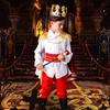 Role Playing Prince Cosplay Dress Suit King Prince Kid Crown Cane Party Costume  Children