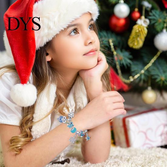 Silver Chain Bracelet Kit DIY Advent Calendar 2025 Making Christmas Charm Beads Countdown Winter Themed Charms Jewelry for Adults Women Teens