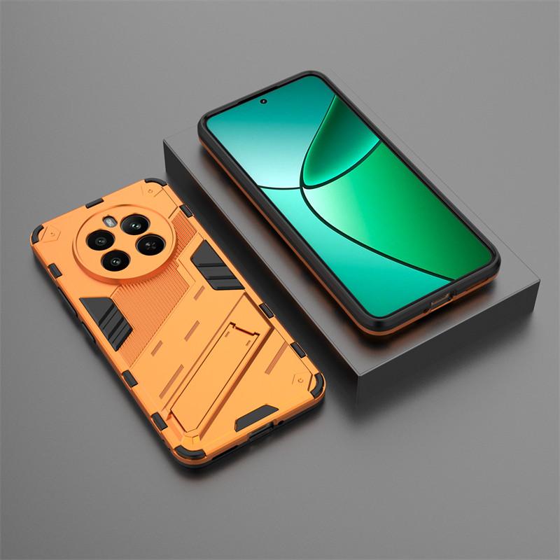 For Realme 12 4G Case Realme 12 4G Cover Shockproof TPU Armor PC Silicone Stand Holder Protective Phone Back Cover Realme 12 4G