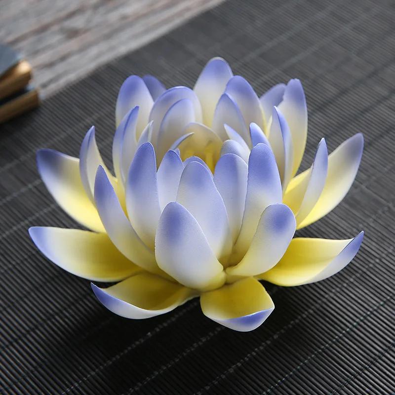 

Exquisite Porcelain Lotus Model Handmade Ceramics Water Lily Miniature Home Flower Ornament Tabletop Craft Decor Accessories M