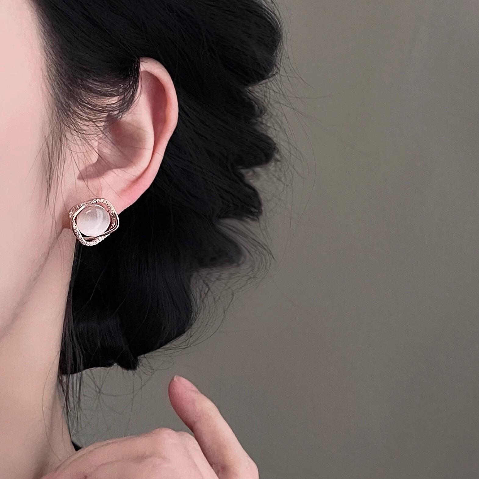 

Серьги-пусеты из стерлингового серебра 925 пробы с бриллиантами «кошачий глаз» - Изысканные, Универсальные, Сладкая роскошь 925 Silver