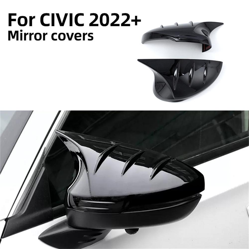 2PCS For Honda Civic 2022-2025 Car Rearview Side Mirror Cover Trim with Signal