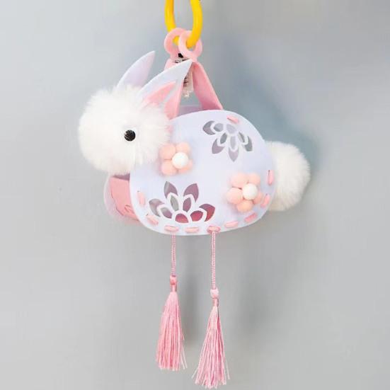 Yousheng DIY Rabbit Lantern Kit for Kids Handmade Plush Rabbit Handheld Lantern for Chinese New Year Mid-Autumn Festival Decoration