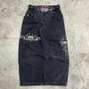 JNCO Jeans Vintage Hip Hop Loose Jeans Men's Gothic High Waist Wide Legs Pants Streetwear