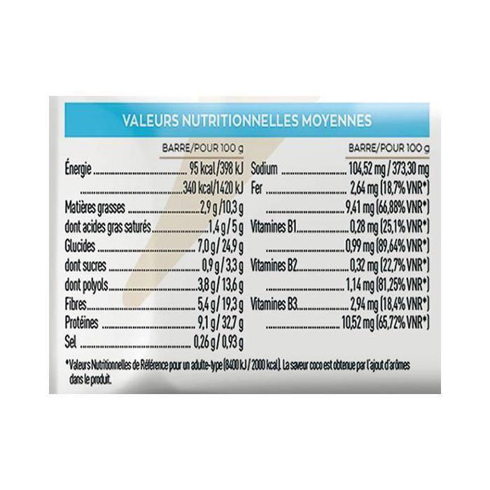 EAFIT Barre Protéinée - Saveur Noix de coco et Chocolat au lait - 16g de protéines par barre - 5,5g de MG - faible en sucre