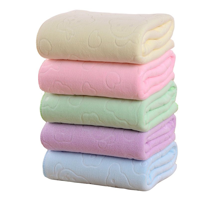 Two Sets of Embossed Cute Bath Towels Men's and Women's Absorbent Adult and Children's Bath Towels Bath Towels