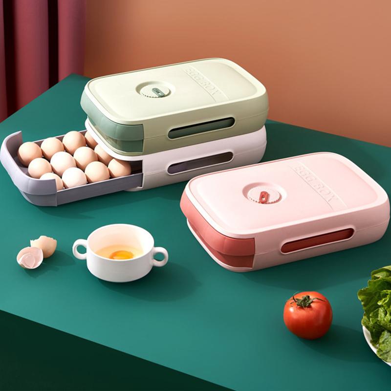 Drawer Type Egg Storage Box Refrigerator Kitchen Organizer Home Organizers Airtight Containers for Food & Organization Boxes
