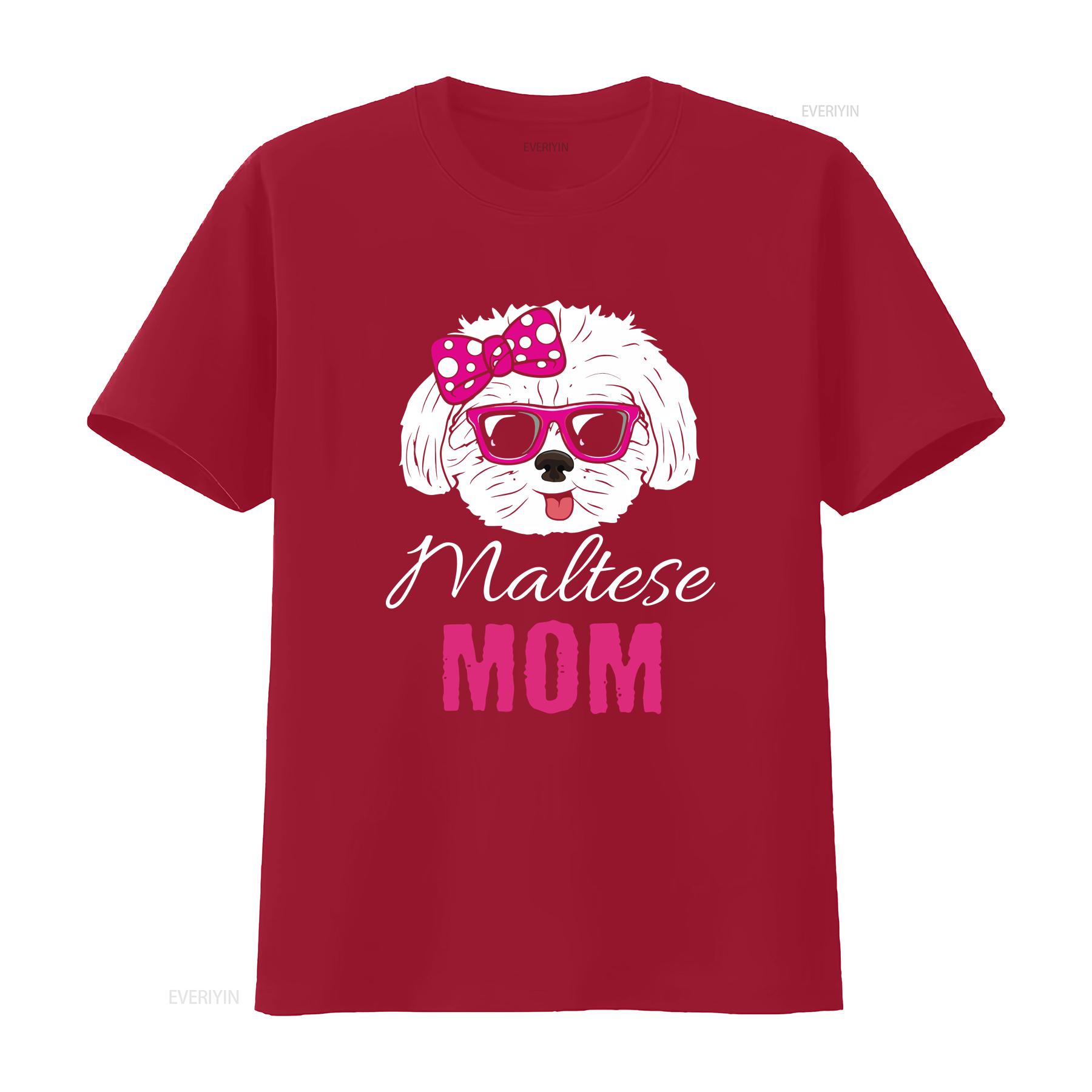 

Cute Maltese Mom Dog T Shirt Love Heart Pet Owner s Lover vintage Washed Top For Everyday Wear Stylish Versatile Stretched S