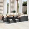 Garden Sofa Set 13 Pcs Black Poly Rattan