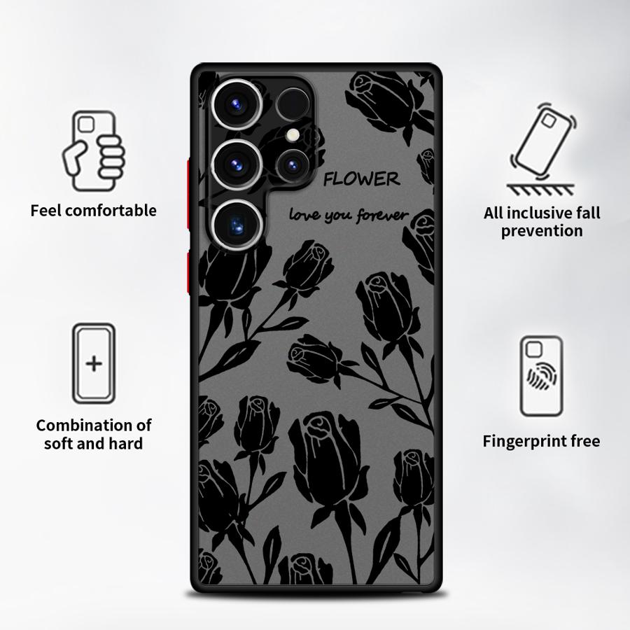 Funda Back Phone Cover Case for Samsung Galaxy S23 FE S24 Plus S22 Note 20 Ultra 10+ S25 Ultra S26 S21 S20 FE Lover You Flowers