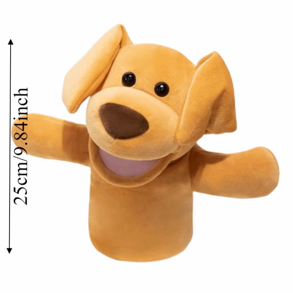 Simulation Little Yellow Dog Hand Puppet Soft Stuffed Plush Dalmatian Toys  Parent-child