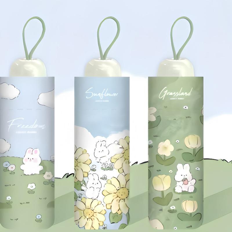 50% off pocket umbrella folding umbrella weather and rain cartoon rabbit sunscreen sun umbrella parasol