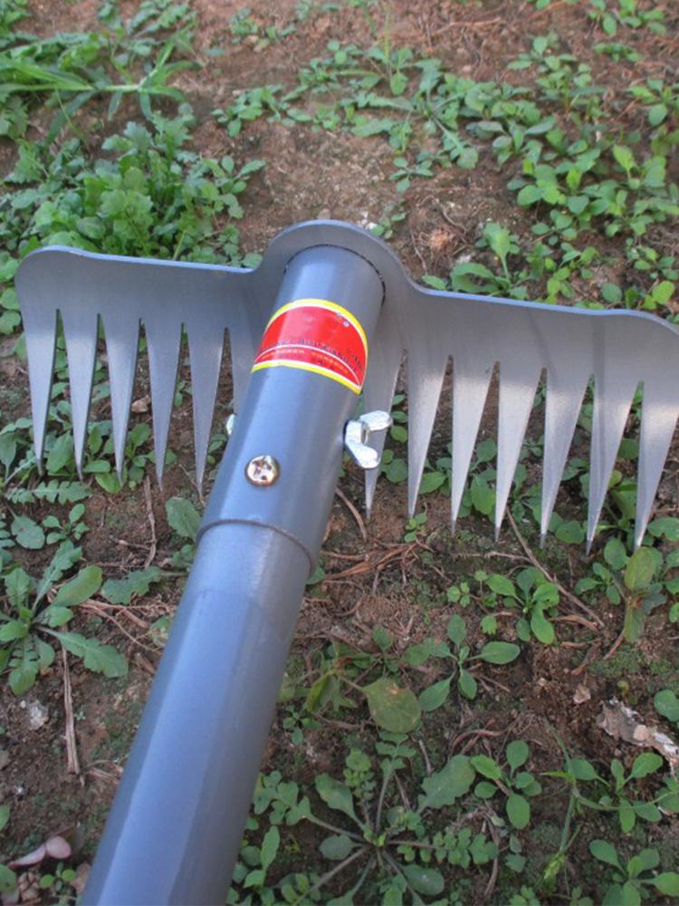 1Pc Weeding Rake Head 15 Teeth Garden Claw Rake Metal Steel Nail Rake Weed Tooth Scraper Heavy Gardening Loose Soil Weeding Tool