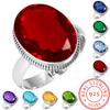 925 Sterling Zilveren Ring Dames Edelsteen Handgemaakte Sieraden Huwelijksgeschenk Amethist Saffier Topaas Citrien Smaragd Granaat Ioliet Peridot Robijn Geboortesteen