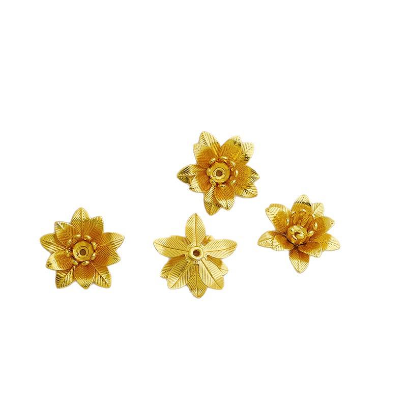 Vergoldete Lotusknospe Haarnadel - Antiker Stil Mehrschichtige Staubgefäße Blume Haaraccessoire