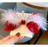 3D Rose Birthday Crown Hair Clip for Girls - Korean Style Polka Dot Bow Headwear