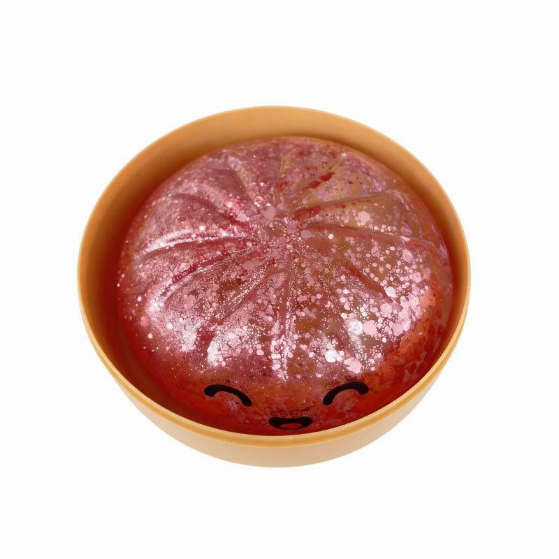 Squishy Bao Bun Fidget Transparent Glitter Dumpling Stress Relief Toy Slow Rising Steamer Box Squishy For Kids Trending Gift