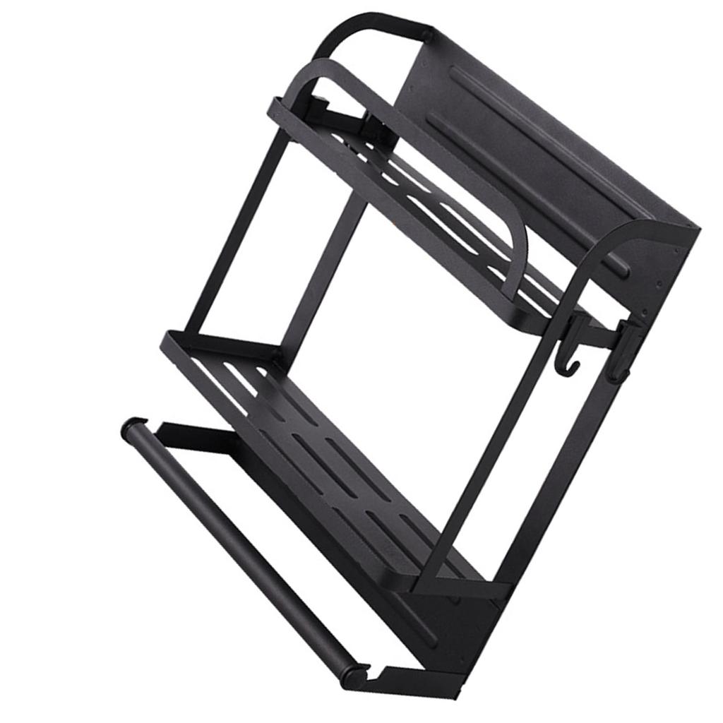 Refrigerator Magnetic Storage Shelf Organizer Strong Magnetic Spice Rack for Refrigerator B Style Double Layer