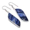 Boucle d'oreille Bijou en Argent Sterling 925 Pierre Précieuse Sodalite Naturelle 2,09" AEE-10758