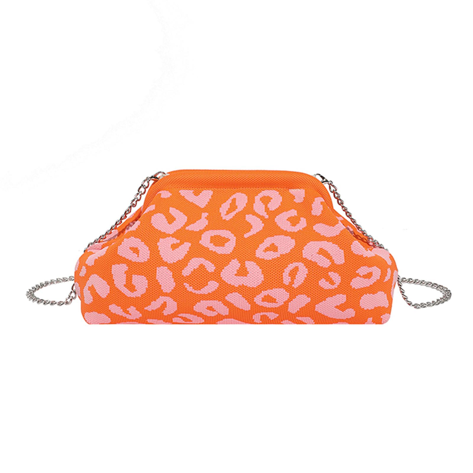 Клатч с принтом леопарда Dopamine со съемным ремешком Сумка через плечо с принтом леопарда Сумка кросс-боди с принтом леопарда для современных женщин оранжевый 3950₽