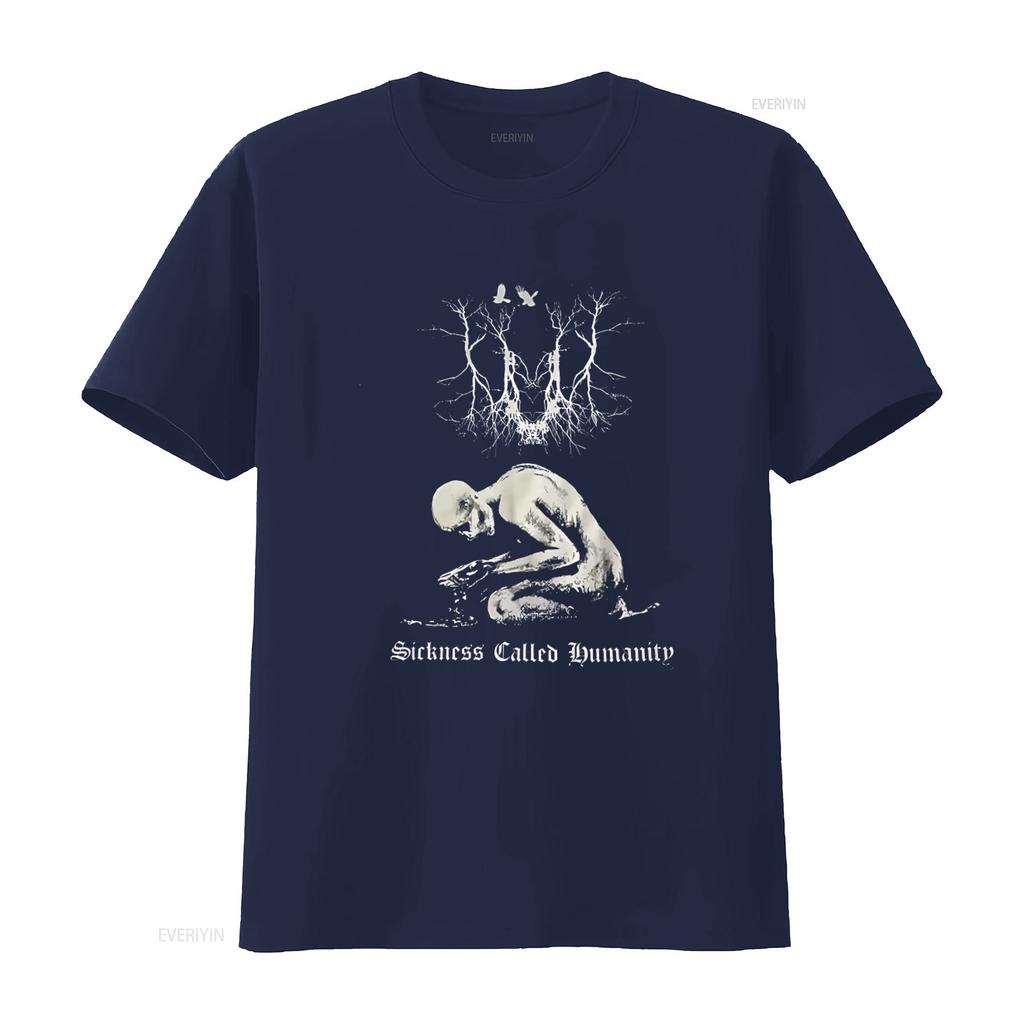 SAD Sickness Called Humanity T-Shirt Dark Art Design Limitierte Auflage Seltene Fund für DSBM-Fans vintage Gewaschen Atmungsaktiv