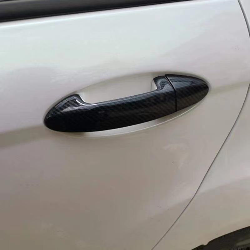 Pasuje na 09-14 Fiesta/Ecosport: Dekorativní sada kliky dveří se vzorem uhlíkových vláken a černého krytu misky dveří