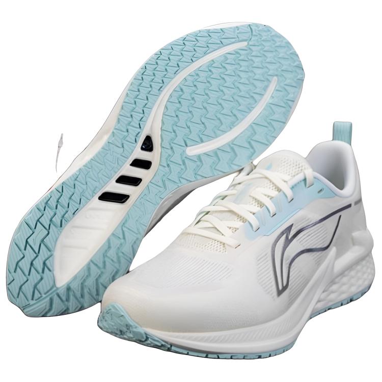 Li-Ning Wind Wing Serie Bequeme Atmungsaktive Leichte Low-Top Laufschuhe Damen Sneaker Weiß Blau ARBV004-7
