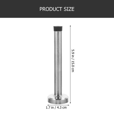 Floor Door Stopper 9.5cm Solid Stainless Steel Rubber Floor Mounted Wall Mounted Door Stop for Preventing Wall Damage