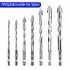 7Pcs/Sets Tungsten Steel Serrated Drilling Bit Set For Ceramic Plastic Tile Ceramic Glass Concrete