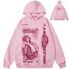 Y2K Pink Hoodie Oversized Cotton Pullover Harajuku Style Women Long Sleeve Casual Sweatshirt Autumn Winter Warm Fleece Streetwear Fashion
