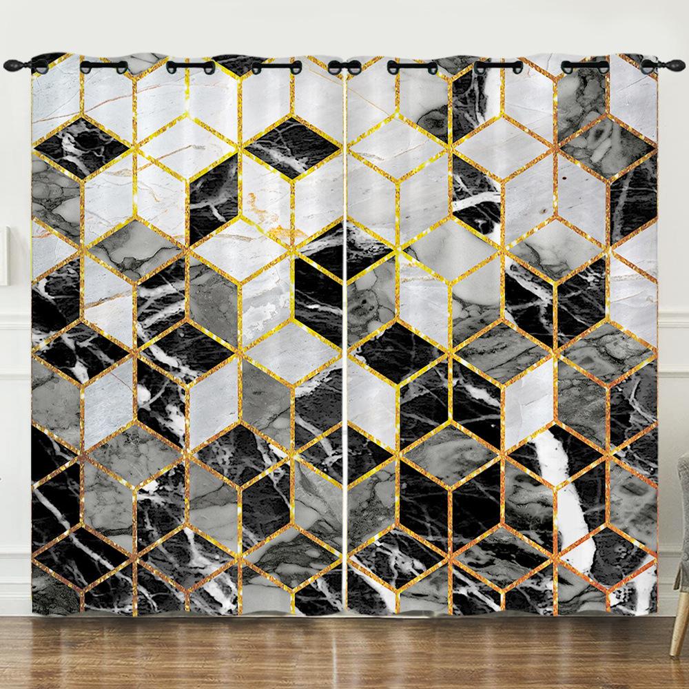 Curtain Prism 3D Digital Printing Blackout Curtain Punching