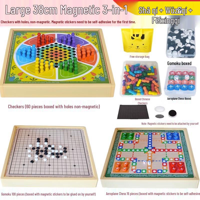 Brangdy Magnetic 3-in-1 Board Game Set