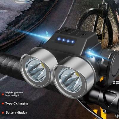 Rechargeable Bicycle Front Rear Light Led Headlamp Taillight Multiple Lighting Modes Usb Type-C Charging For Night Riding