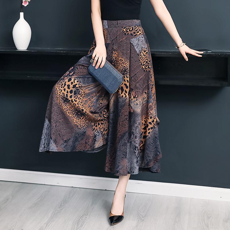 Summer Plus Size Wide Leg Pants Women Loose Bohemian Summer High Waist Trousers Women Bottoms XL-5XL