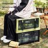 Portable Folding Storage Box with Wooden Lid