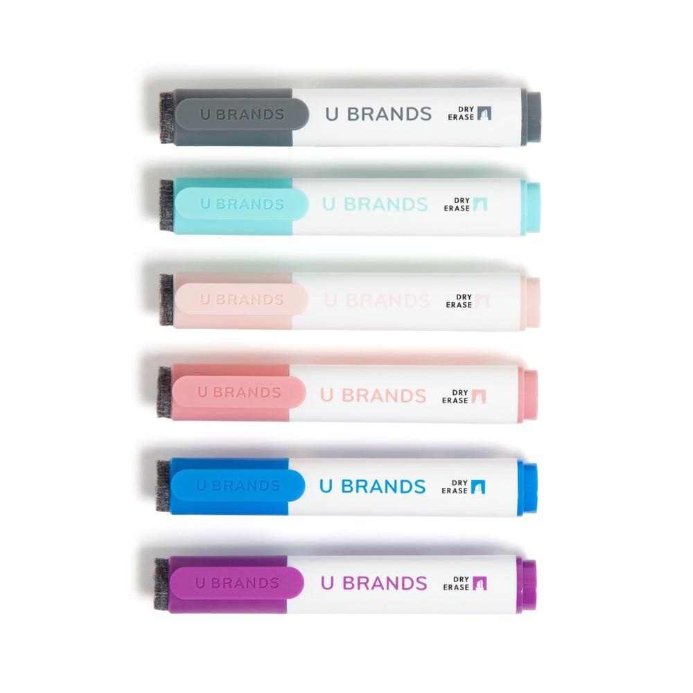 

Набор маркеров для сухого стирания из 6 штук, слабопахнущие, скошенный наконечник, нетоксичные, ассорти цветов, быстросохнущие, фетровые ластики, офис, дом, классная комната United States