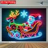 2D plane, 1pc 2D plane decoration Santa Claus and reindeer sleigh banner - terrace decoration banner, 2D plane