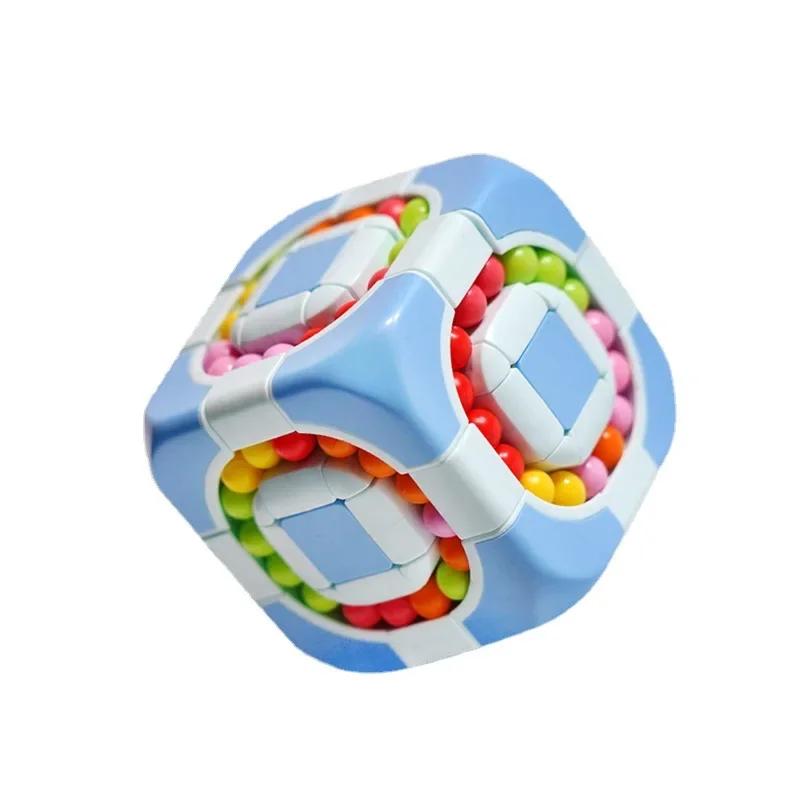 Rotating Bean Intelligence Fingertip Cube for Kids Finger Gyro Antistress Cube Learning Educational Magic Disk Toy Children