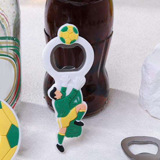 Yousheng Football Theme Magnetic Bottle Opener Stainless Steel Beer Bottle Opener for Fridge Novelty Gift for Men Coaches Sports Game Party Favors