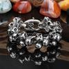 Solid Stainless Steel Death Head Bracelet Men Skull Gothic Bikers Jewelry Punk Rock Men's Bracelets & Bangles Mannen Armband