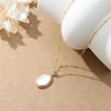 Arvaleff Korean Style Fritillary Pendant Necklace with Oval Shell On Copper Chain