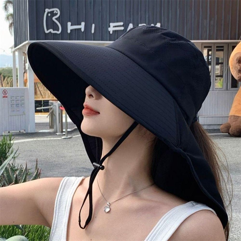 Wide Brim Shawl Fisherman Hat Anti UV Bucket Hat Fashion Panama Cap  Outdoor Sports