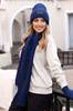 Malus Fashionable Woolen Women' Cap, Universal Color, Navy Blue